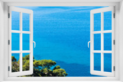 Fototapeta Naklejka Na Ścianę Okno 3D - Greek mediterranean coast with beautiful blue tones of Aegean sea in Sithonia, Greece