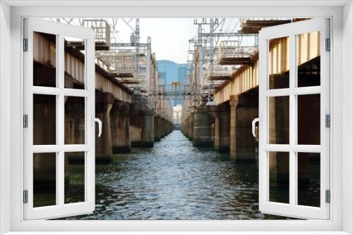 Fototapeta Naklejka Na Ścianę Okno 3D - 淀川の鉄橋