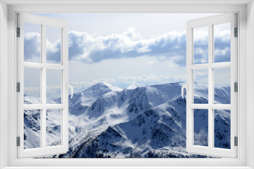 Fototapeta Naklejka Na Ścianę Okno 3D - winter panorama of mountains