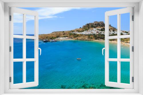 Fototapeta Naklejka Na Ścianę Okno 3D - Lindos bay, Rhodes island, Greece