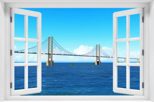 Fototapeta Naklejka Na Ścianę Okno 3D - Big Bridge sea 3D rendering