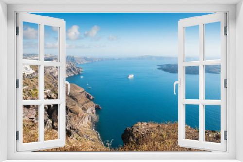 Fototapeta Naklejka Na Ścianę Okno 3D - Panoramic view of Santorini island, Greece.