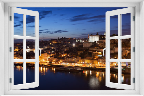 Fototapeta Naklejka Na Ścianę Okno 3D - City of Porto Night Cityscape in Portugal