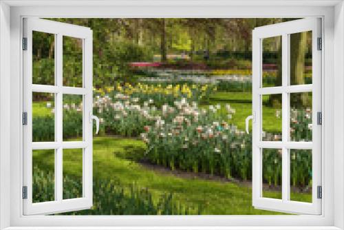Fototapeta Naklejka Na Ścianę Okno 3D - flowerbed in Keukenhof