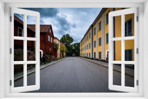 Fototapeta Naklejka Na Ścianę Okno 3D - Colorful buildings at Nytorget, in Sodermalm, Stockholm, Sweden.
