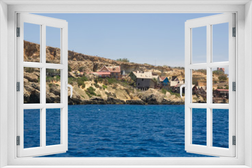 Fototapeta Naklejka Na Ścianę Okno 3D - View over Popeye village, Malta