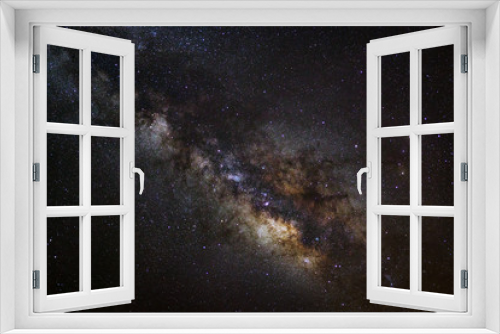 Fototapeta Naklejka Na Ścianę Okno 3D - milky way on a night sky, Long exposure photograph, with grain
