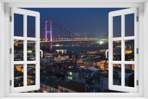 Fototapeta Naklejka Na Ścianę Okno 3D - Bosporus Bridge at night Istanbul / Turkey