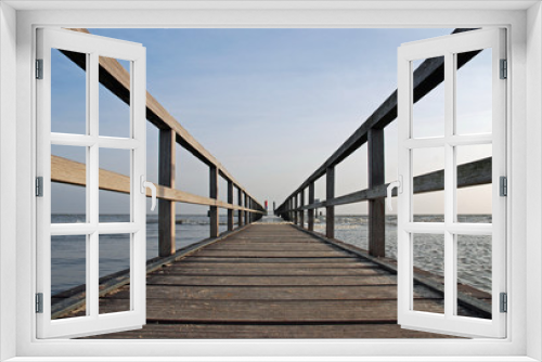 Fototapeta Naklejka Na Ścianę Okno 3D - Holzsteg ins Meer