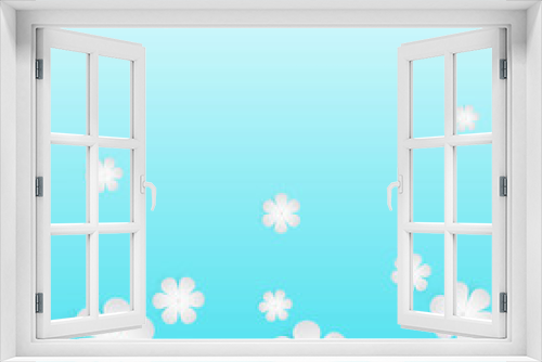 Fototapeta Naklejka Na Ścianę Okno 3D - White flowers blue background