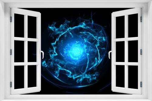 Fototapeta Naklejka Na Ścianę Okno 3D - Blue Abstract Line Energy With Shockwave
