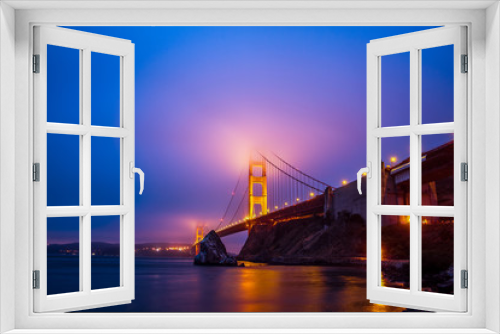 Fototapeta Naklejka Na Ścianę Okno 3D - San Francisco, Golden Gate Bridge, Night