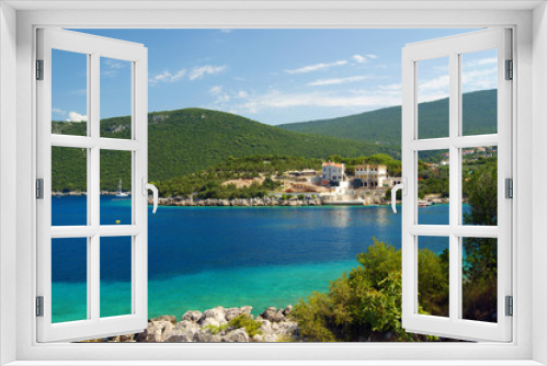 Fototapeta Naklejka Na Ścianę Okno 3D - Bright summer seascape with Lustica peninsula in Montenegro