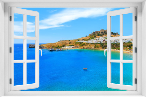 Fototapeta Naklejka Na Ścianę Okno 3D - scenic Rhodes island, Lindos bay. Greece
