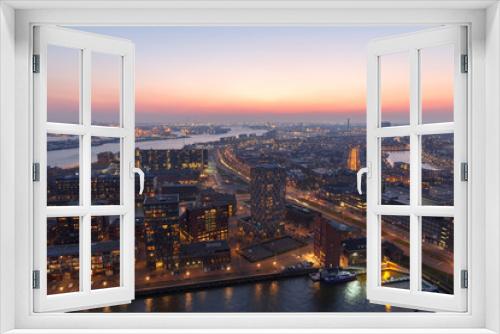 Fototapeta Naklejka Na Ścianę Okno 3D - Rotterdam harbor at sunset