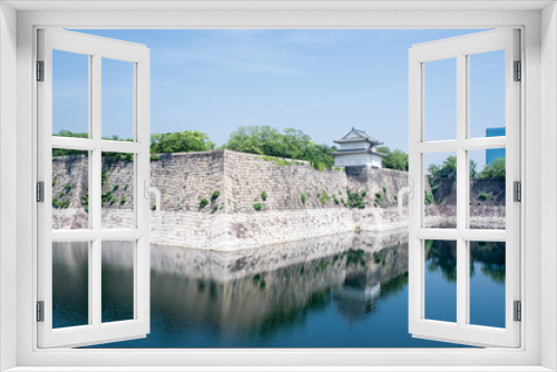 Fototapeta Naklejka Na Ścianę Okno 3D - Wall of Osaka castle