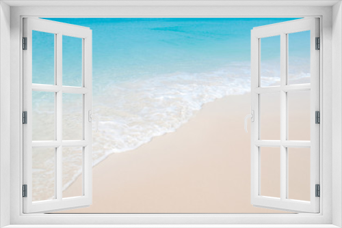 Fototapeta Naklejka Na Ścianę Okno 3D - Tropical beach with coral white sand and calm wave