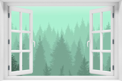 Fototapeta Naklejka Na Ścianę Okno 3D - Forest silhouettes
