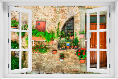 Fototapeta Naklejka Na Ścianę Okno 3D - Most beautiful villages of Italy series - Spello in Umbria with