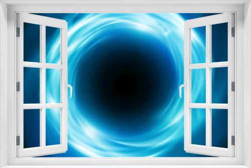 Fototapeta Naklejka Na Ścianę Okno 3D - Bright cosmic vector background with blue glowing vortex. Abstract astronomy wallpaper design with super nova or black hole