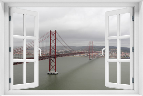 Fototapeta Naklejka Na Ścianę Okno 3D - The 25th of April bridge, Lisbon 