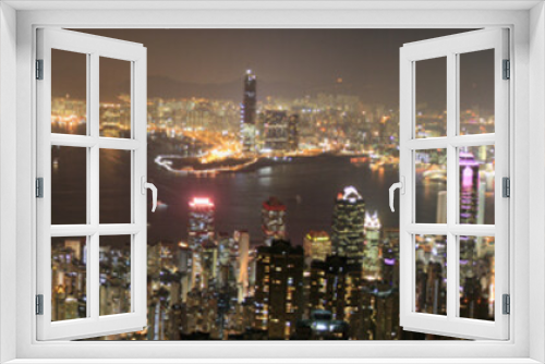 Fototapeta Naklejka Na Ścianę Okno 3D - Hongkong (Hong Kong), China - Skyline at night