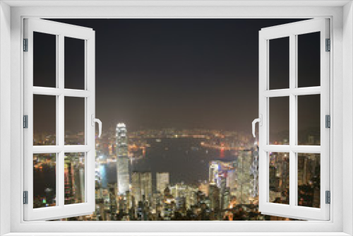 Fototapeta Naklejka Na Ścianę Okno 3D - Hongkong Skyline at night