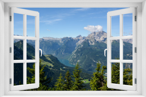 Fototapeta Naklejka Na Ścianę Okno 3D - Konig see view and Bavarian alpine mountains