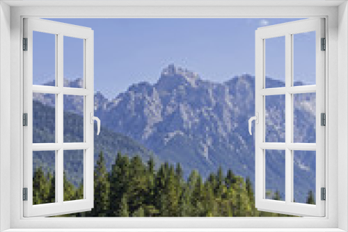 Fototapeta Naklejka Na Ścianę Okno 3D - Karwendelgebirge mit Isarstausee