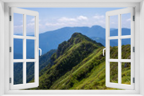 Fototapeta Naklejka Na Ścianę Okno 3D - 瓶ヶ森（かめがもり）女山から男山・石鎚山方面を眺める