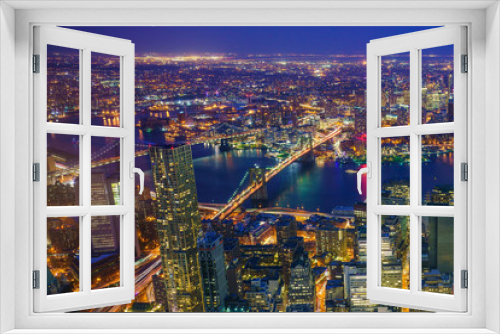Fototapeta Naklejka Na Ścianę Okno 3D - New York City Manhattan downtown skyline
