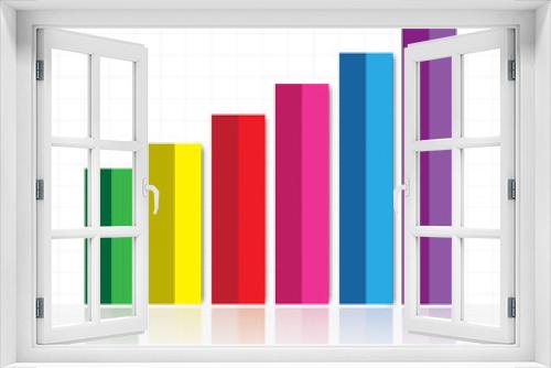 illustration of colorful bar graph with rising