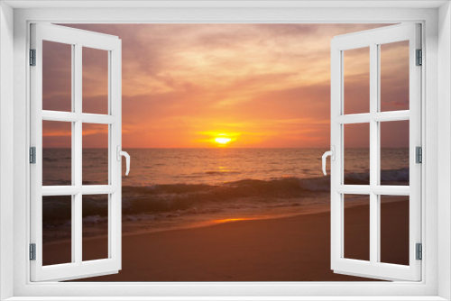 Fototapeta Naklejka Na Ścianę Okno 3D - Beautiful sunset on sea background