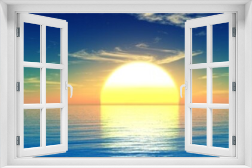 Fototapeta Naklejka Na Ścianę Okno 3D - sea sunset. sunrise over the sea. panorama.
