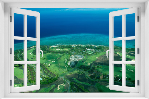 Fototapeta Naklejka Na Ścianę Okno 3D - big island aerial shot - coastal golf course