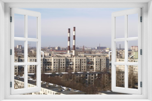 Fototapeta Naklejka Na Ścianę Okno 3D - Cityscape of dormitory area of Saint Petersburg, Russia
