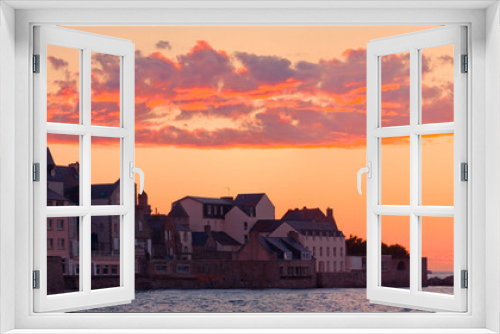Fototapeta Naklejka Na Ścianę Okno 3D - Coucher de soleil sur Roscoff, Finistère, Bretagne 