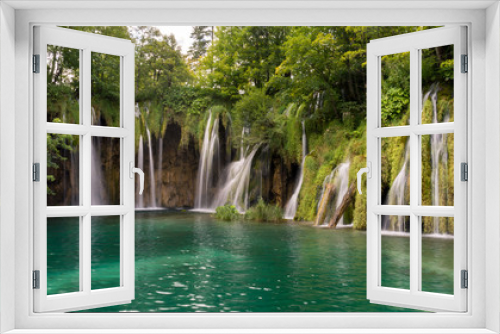 Fototapeta Naklejka Na Ścianę Okno 3D - Waterfalls and lakes in Plitvička jezera national park, Croatia