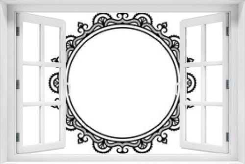 Fototapeta Naklejka Na Ścianę Okno 3D - Vector henna seamless borders and circular pattern. Mehndi style.
