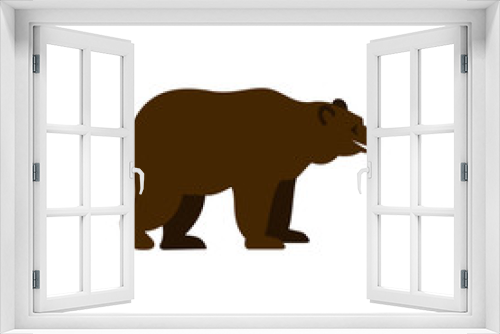 Fototapeta Naklejka Na Ścianę Okno 3D - Bear icon in flat style isolated on white background. Animal symbol vector illustration