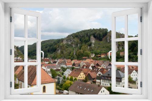 Stadtansicht von Pottenstein, Oberfranken, Deutschland