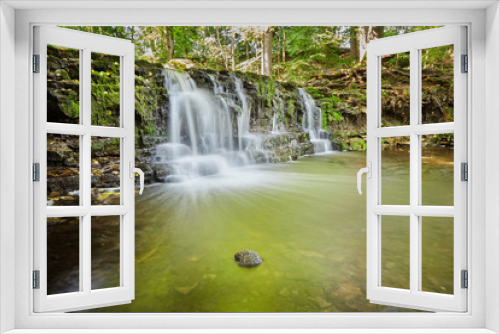 Fototapeta Naklejka Na Ścianę Okno 3D - Waterfall on small river