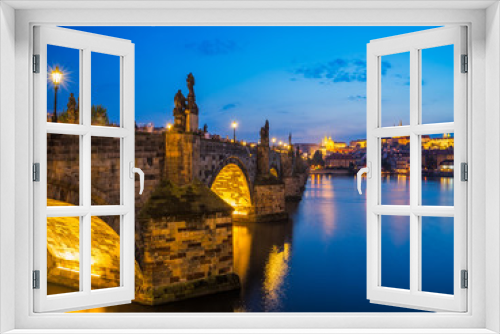 Fototapeta Naklejka Na Ścianę Okno 3D - River Vltava, Charles Bridge Prague Czech Republic