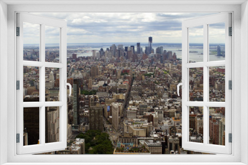 Fototapeta Naklejka Na Ścianę Okno 3D - Rooftop view of New York City.