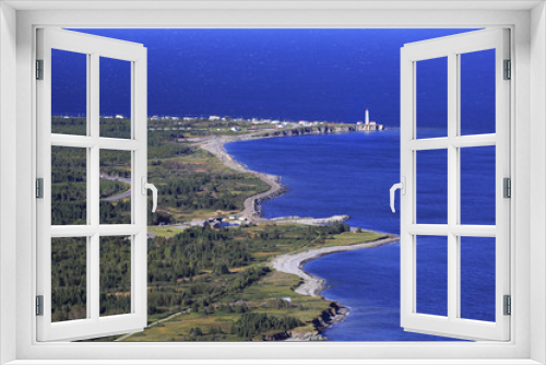 Cap des Rosiers Lighthouse, aerial view, Gaspesie, Quebec, Canada
