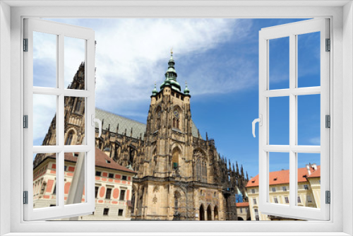 Fototapeta Naklejka Na Ścianę Okno 3D - St. Vitus Cathedral in Prague, Czech Republic. The cathedral is the seat of the Archbishop of Prague and is the biggest and most important church in the country.