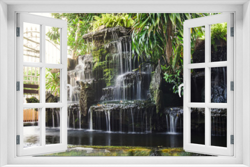 Fototapeta Naklejka Na Ścianę Okno 3D - Waterfall pond.