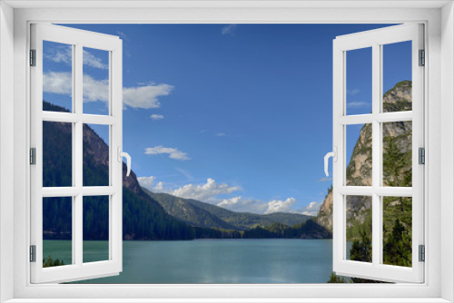 Fototapeta Naklejka Na Ścianę Okno 3D - Lago di Braies - Dolomiti - Panorama