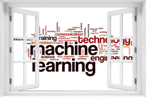 Fototapeta Naklejka Na Ścianę Okno 3D - Machine learning word cloud