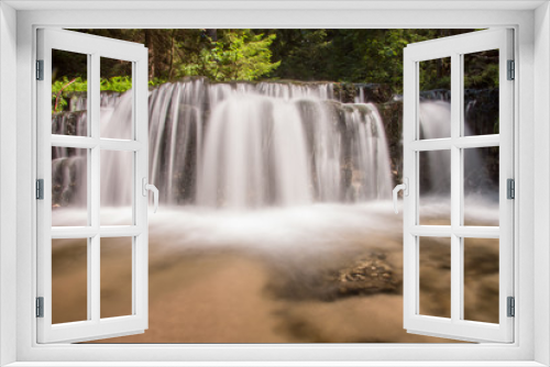 Fototapeta Naklejka Na Ścianę Okno 3D - Waterfall on a Derr Brook in Roztocze - focused - long exposure